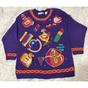 CHAUS Woman vintage novelty pullover long sleeve sweater 2X Volup